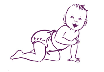 Illustration: Krabbelndes Baby